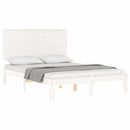 sengeramme uden madras 120x200 cm massivt fyrretræ hvid