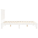 sengeramme uden madras 120x200 cm massivt fyrretræ hvid