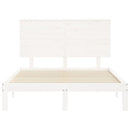 sengeramme uden madras 140x200 cm massivt fyrretræ hvid
