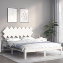 sengeramme uden madras 140x190 cm massivt fyrretræ hvid