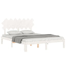 sengeramme uden madras 140x190 cm massivt fyrretræ hvid