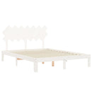 sengeramme uden madras 140x190 cm massivt fyrretræ hvid