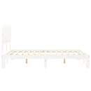 sengeramme uden madras 140x190 cm massivt fyrretræ hvid