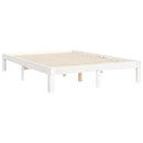sengeramme uden madras 120x200 cm massivt fyrretræ hvid