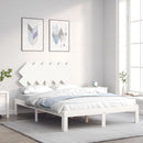 sengeramme uden madras 120x200 cm massivt fyrretræ hvid