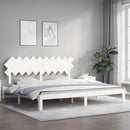 sengeramme uden madras 200x200 cm massivt fyrretræ hvid