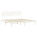 sengeramme uden madras 200x200 cm massivt fyrretræ hvid
