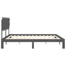 sengeramme med sengegavl 200x200 cm massivt træ grå