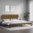 sengeramme med sengegavl 200x200 cm massivt træ gyldenbrun