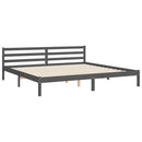 sengeramme med sengegavl 200x200 cm massivt træ grå