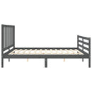 sengeramme med sengegavl 200x200 cm massivt træ grå