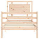 sengeramme med sengegavl 100x200 cm massivt træ