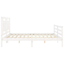 sengeramme med sengegavl 200x200 cm massivt træ hvid