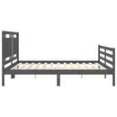 sengeramme med sengegavl 200x200 cm massivt træ grå