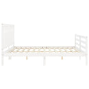sengeramme med sengegavl 200x200 cm massivt træ hvid