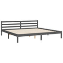 sengeramme med sengegavl 200x200 cm massivt træ grå