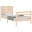 sengeramme med sengegavl 100x200 cm massivt træ