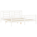sengeramme med sengegavl 200x200 cm massivt træ hvid
