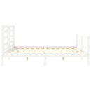 sengeramme med sengegavl 200x200 cm massivt træ hvid