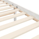 sengeramme med sengegavl 200x200 cm massivt træ hvid