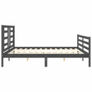 sengeramme med sengegavl 200x200 cm massivt træ grå