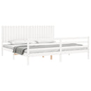 sengeramme med sengegavl 200x200 cm massivt træ hvid