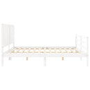 sengeramme med sengegavl 200x200 cm massivt træ hvid
