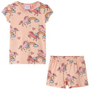 Pyjamas til børn str. 92 korte ærmer orange