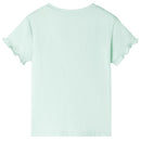 T-shirt til børn str. 128 lys mintgrøn