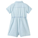 Onesie til børn str. 104 med korte ærmer lyseblå