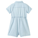 Onesie til børn str. 116 med korte ærmer lyseblå