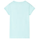 T-shirt til børn str. 128 akvamarinblå