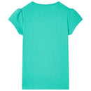 T-shirt til børn str. 128 mintgrøn