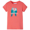 T-shirt til børn str. 104 koralfarvet