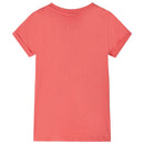 T-shirt til børn str. 104 koralfarvet