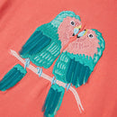 T-shirt til børn str. 104 koralfarvet