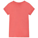 T-shirt til børn str. 128 koralfarvet