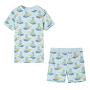 Pyjamas til børn str. 116 korte ærmer lyseblå