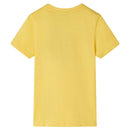 Kortærmet T-shirt til børn str. 128 lys okkergul