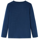 Langærmet T-shirt til børn str. 104 marineblå