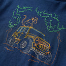 Langærmet T-shirt til børn str. 104 marineblå