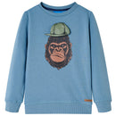Sweatshirt til børn mellemblå str. 128