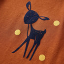 Langærmet T-shirt til børn str. 104 cognacfarvet