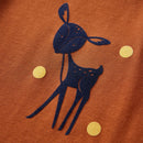 Langærmet T-shirt til børn str. 140 cognacfarvet