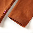 Langærmet T-shirt til børn str. 140 cognacfarvet