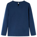 Langærmet T-shirt til børn str. 116 marineblå