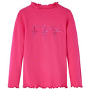 Langærmet T-shirt til børn str. 104 pink