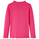 Langærmet T-shirt til børn str. 104 pink
