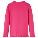 Langærmet T-shirt til børn str. 116 pink