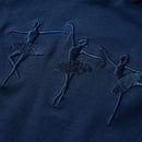 Langærmet T-shirt til børn str. 104 marineblå